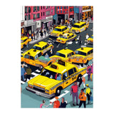 New York Minute, Yellow Taxi Cab Manhattan Downtown Busy Street, Traffic People Buildings Times Square Eclectic Road Architecture (Print Only) thumbnail