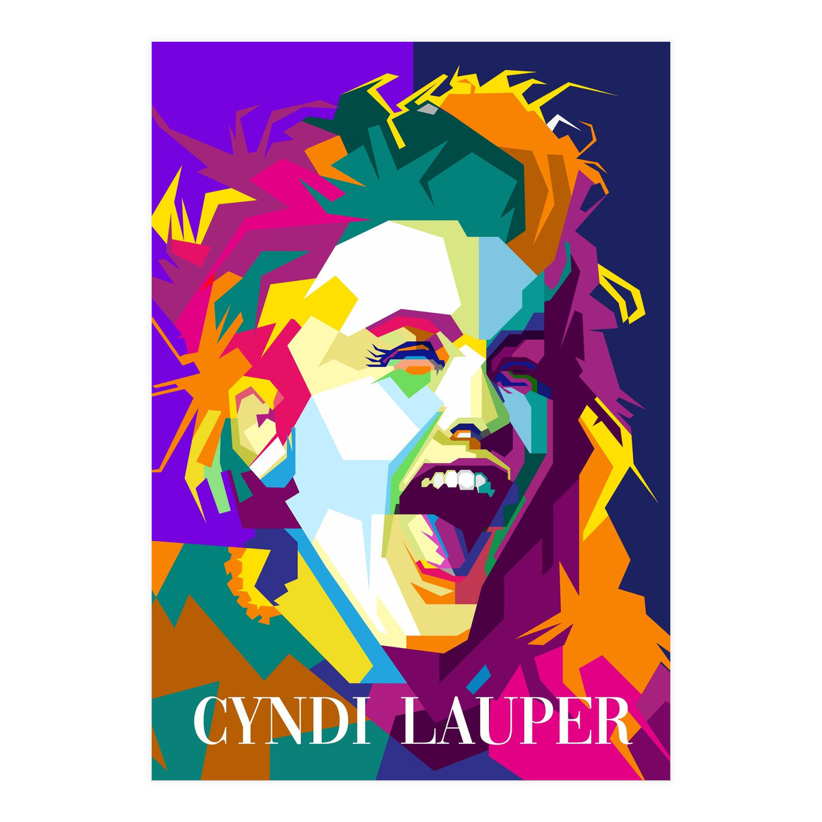 Cindy Lauper 80s Retro Singer Art WPAP (Print Only)