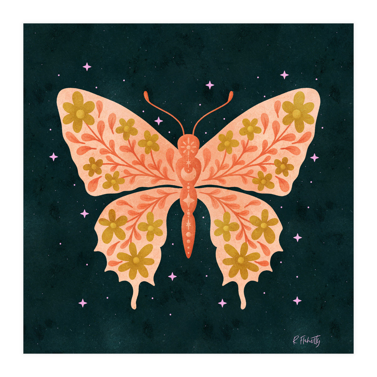 Cosmic Floral Butterfly (Print Only)