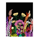 Dark Garden, Eclectic Bold Floral Botanical Nature, Colorful Mystery Bohemian Flowers Plants (Print Only) thumbnail