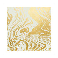 Gold Rush Minimal Illustration, Abstract Shine Luxe Glow Metallic Shimmer Golden Graphic Design (Print Only)