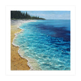 Sun-Drenched Coastal Shoreline with Textured Impasto Waves (Print Only) thumbnail