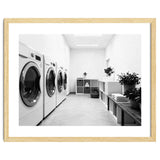 Minimalist Black and White Laundry Room Art, Washing Machine Photography thumbnail