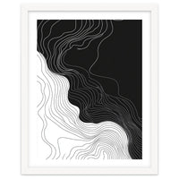 Abstract Black And White Wavy Lines Flowing
