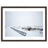 No people on a bench in the snowy winter thumbnail