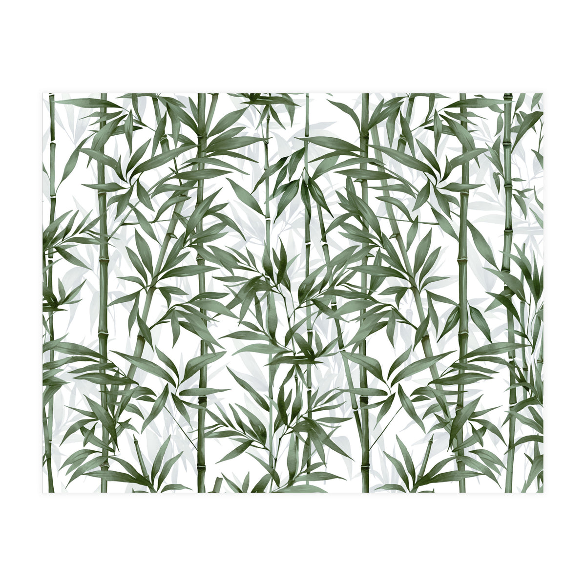 Bamboo Moody Green White (Print Only)