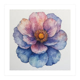 Ethereal Bloom: Watercolor Petals in Indigo and Rose (Print Only) thumbnail