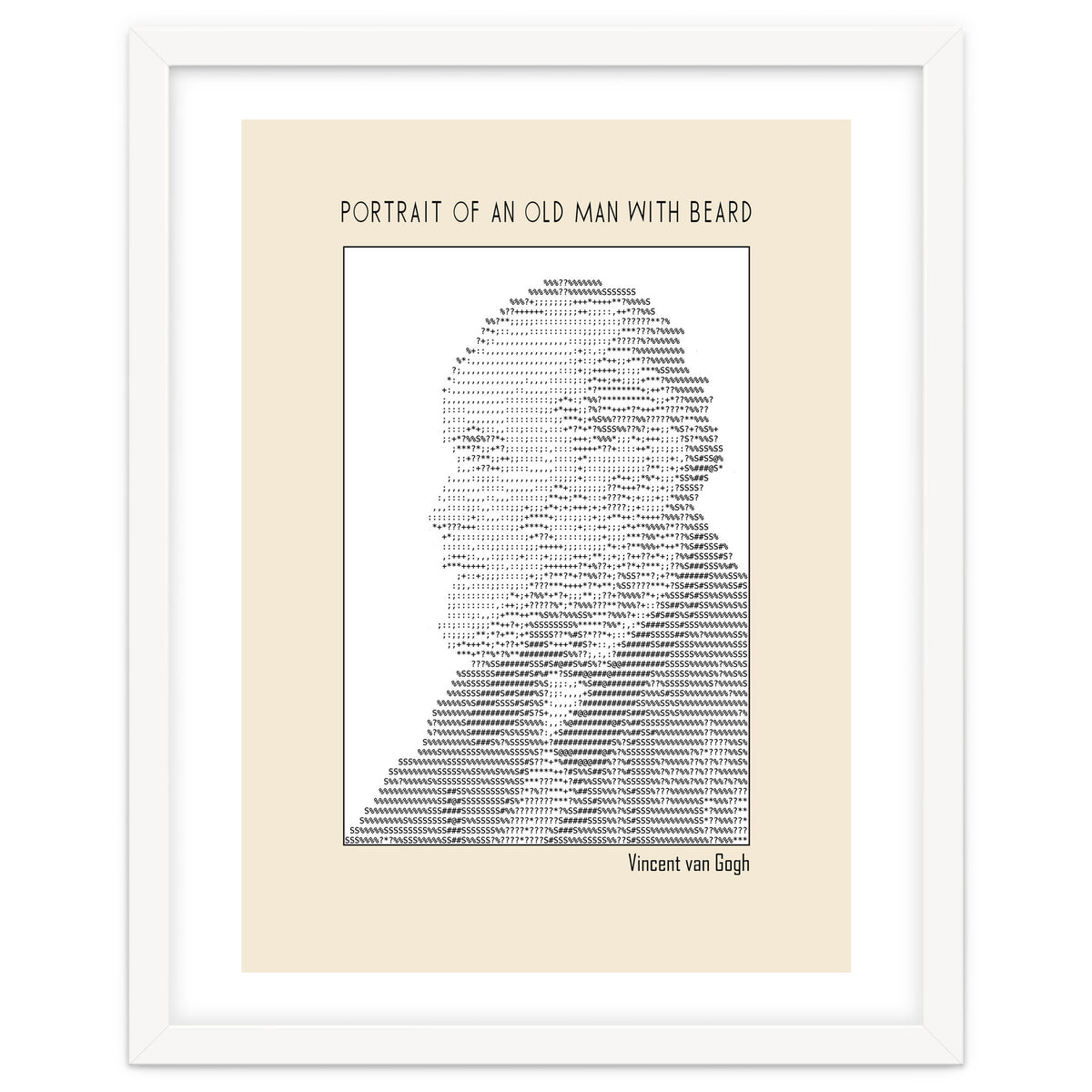 Portrait Of An Old Man With Beard – Ascii Art (vincent Van Gogh)