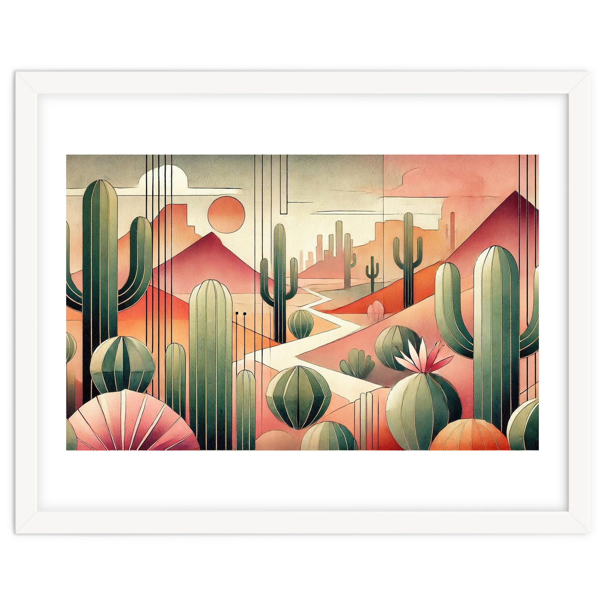 Art Deco Desert Cacti