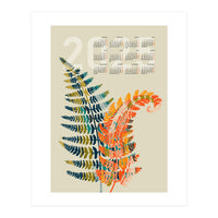 Calendar 2025 colorful fern leaves (Print Only)