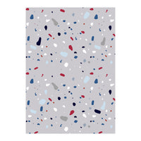 Modern Gray Blue Rounded Terrazzo (Print Only)