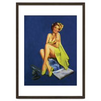 Sexy Pinup Posing With Green Towel