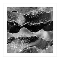 Black Glitter Agate Texture 07  (Print Only)