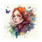 Red Hair Butterfly Glance (Print Only) thumbnail