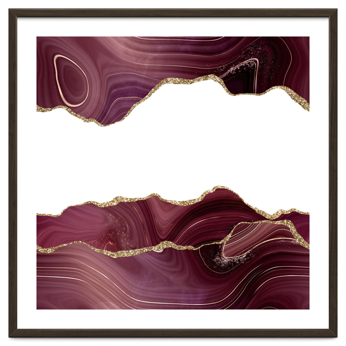 Burgundy & Gold Glitter Agate Texture 07