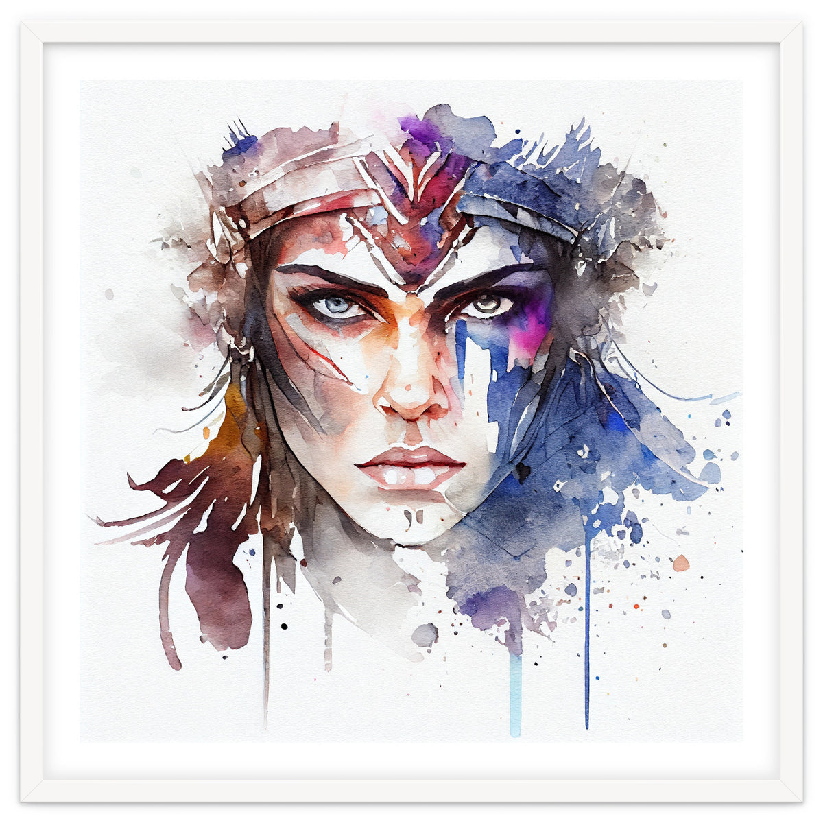 Watercolor Warrior Woman #1