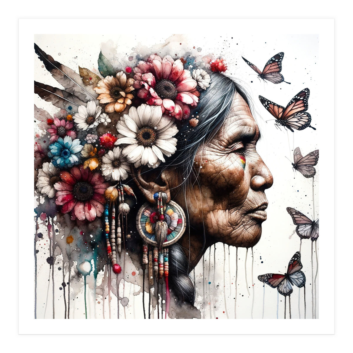 Matriarch With Wildflowers (Print Only)