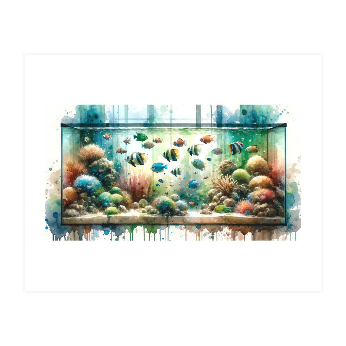 Colorful Aquarium Fish Tank (Print Only)