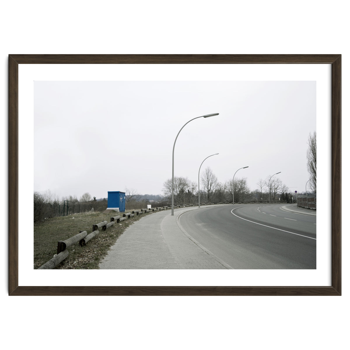 Street light on the curving road