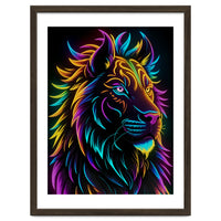 Lion Colored Neon Art