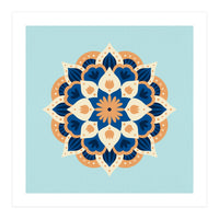 Mandala flower - orange and blue (Print Only)