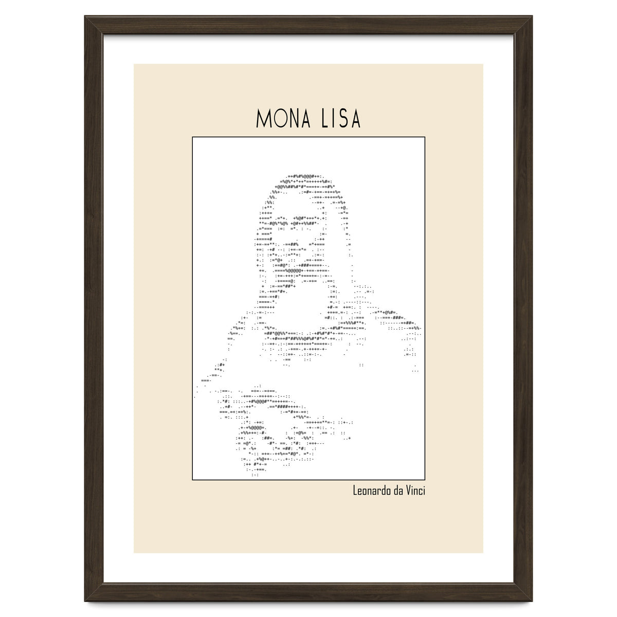 Mona Lisa – Leonardo Da Vinci Ascii Art