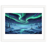Arctic Glow: Northern Lights Winter Landscape