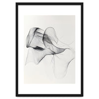 Abstract Black And White Flowing Lines Art