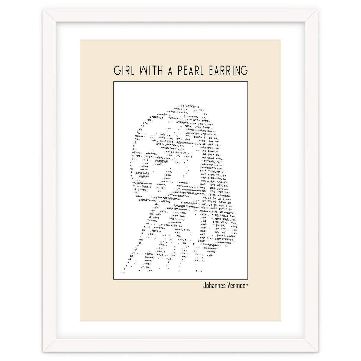 Girl With A Pearl Earring Johannes Vermeer Ascii Art