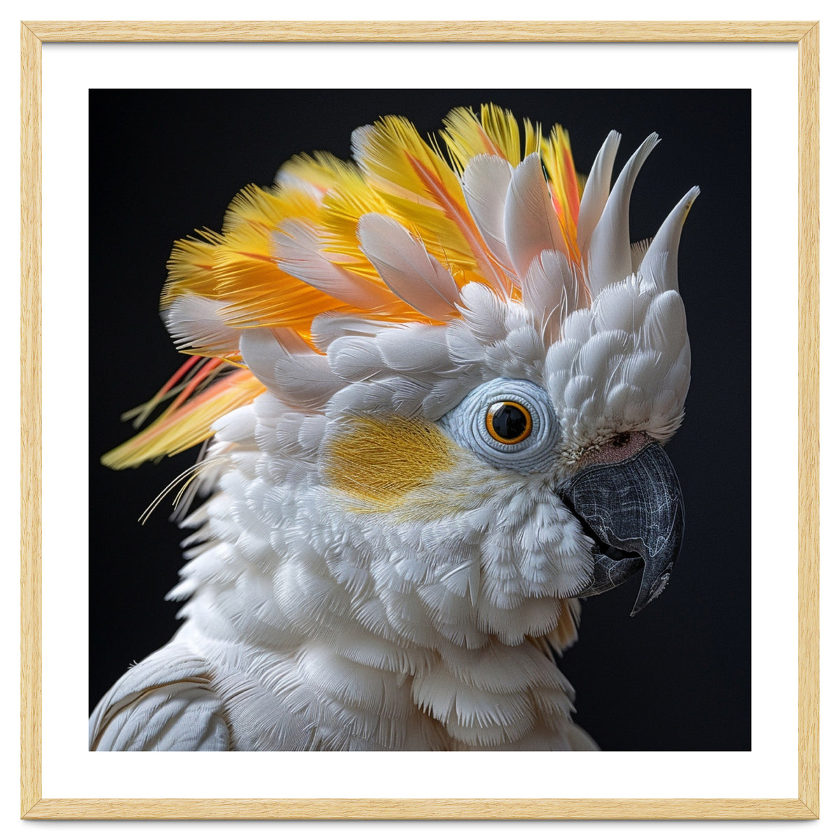 Close Up Of A Cockatoo Parrot With Yellow Crest