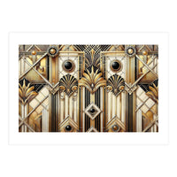Art Deco Gold Geometric Pattern (Print Only)