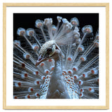 Albino Peacock Displaying White Feathers thumbnail