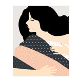 Not Today, Sleepy Lazy Woman In Bed, Quirky Eclectic Blanket Cozy Sleep In Illustration (Print Only) thumbnail