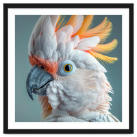 Salmon Crested Cockatoo Close Up Portrait