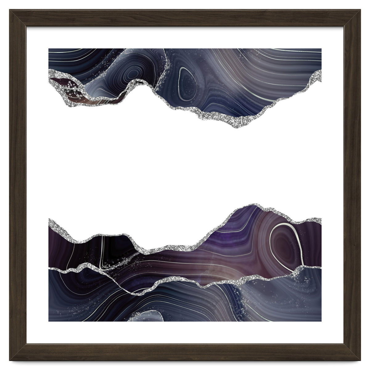 Black & Silver Glitter Agate Texture 08