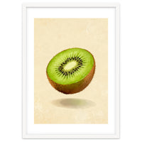 Kiwi Slice, Watercolor Fruit, Fresh Green Art