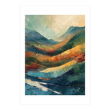 Textured Impasto Mountain Valley Landscape (Print Only) thumbnail
