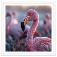 Close Up Of A Pink Flamingo Bird In Natural Light