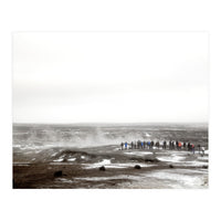 Tourists looking at the geyser - Iceland (Print Only)