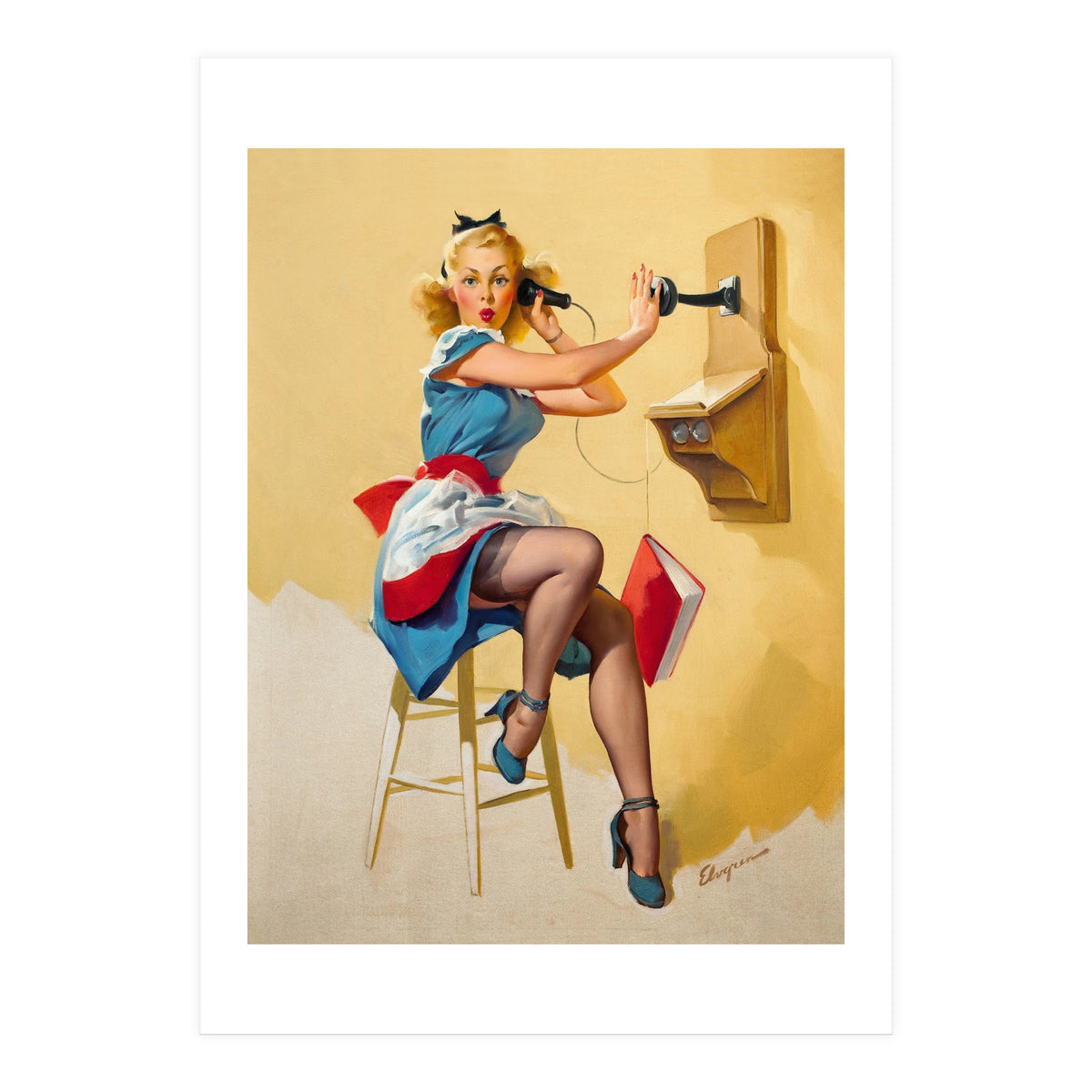 Pinup Gossip Girl On The Phone (Print Only)