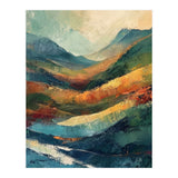 Textured Impasto Mountain Valley Landscape (Print Only) thumbnail