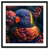 Vibrant Rainbow Lorikeet Parrot Close Up Portrait thumbnail