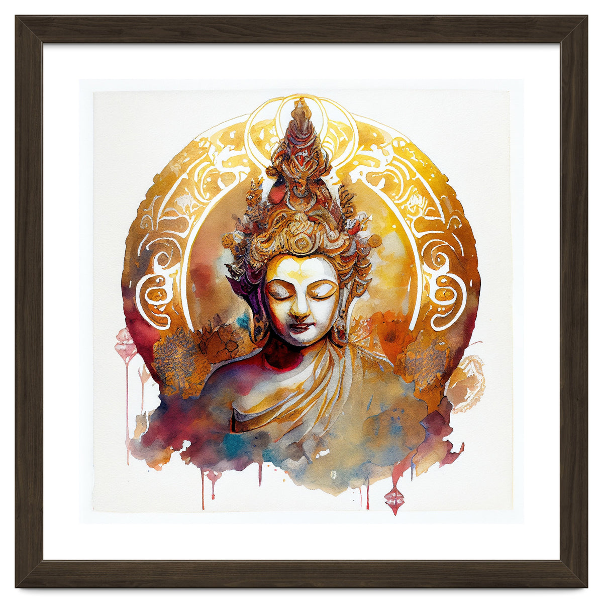 Golden Halo Buddha Portrait