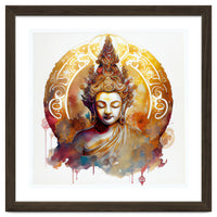 Golden Halo Buddha Portrait