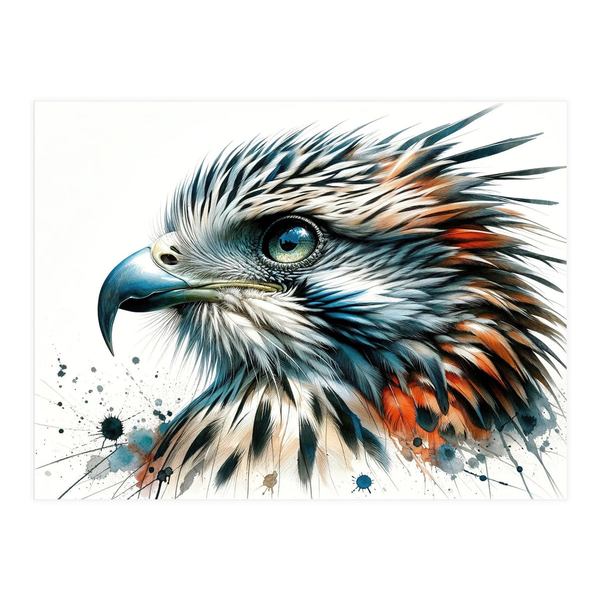 Vibrant Eagle Close Up Portrait (Print Only)