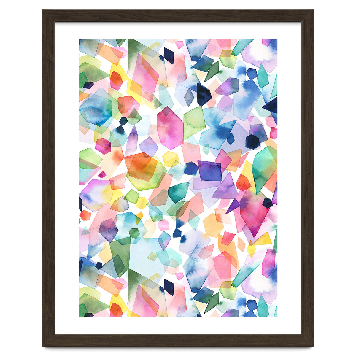 Colorful Watercolor Crystals and Gems