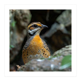 Colorful Bird Perched Among Rocks And Foliage (Print Only) thumbnail