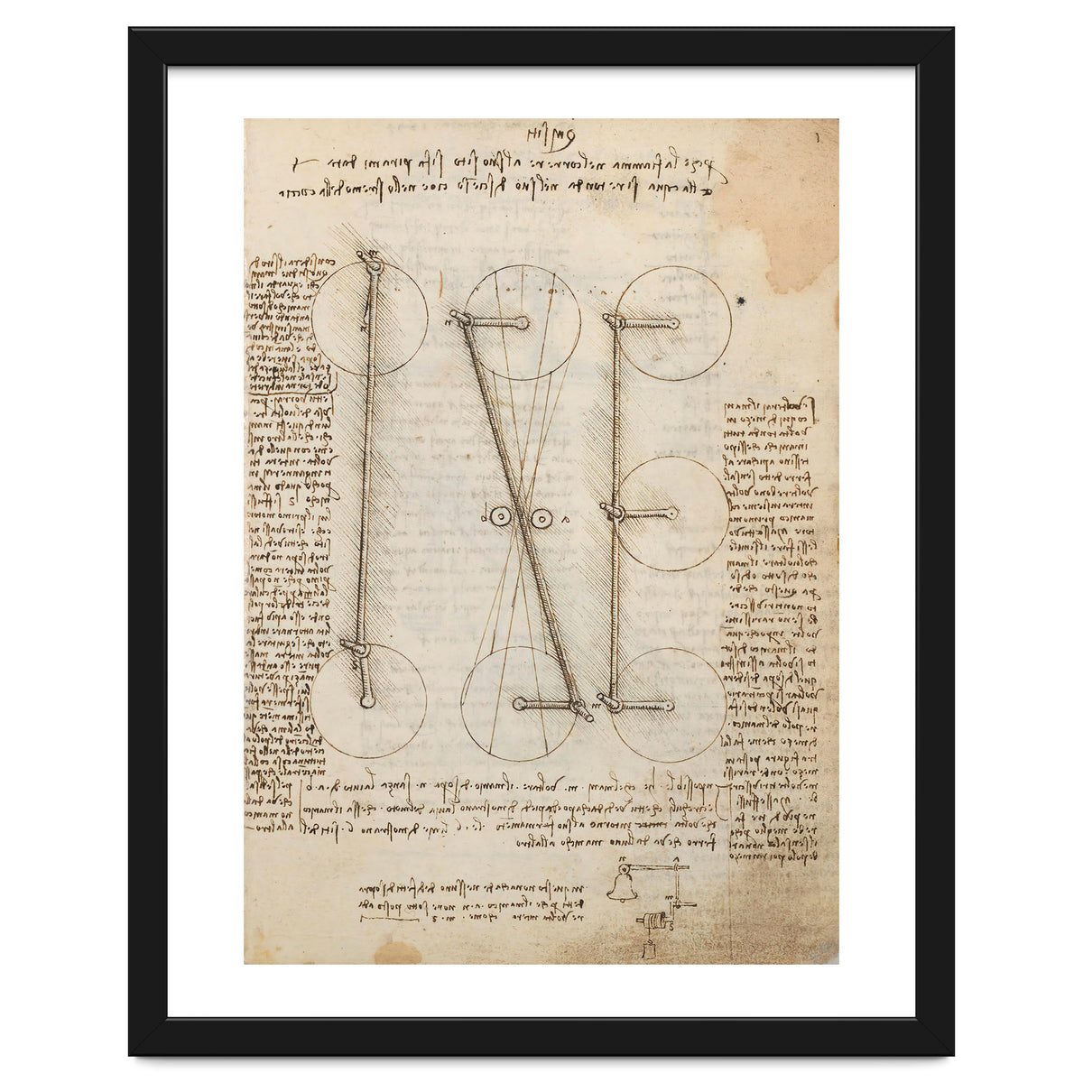 Folio f 1r. Codex Madrid I (Ms. 8937) "Treaty of statics and mechanics", 192 folios with 384 page...