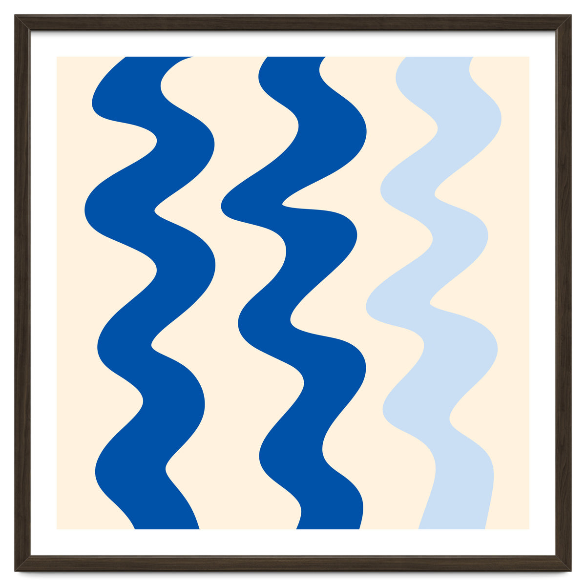 Squiggly Lines - blue and cream