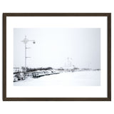 Street light and Bench in Winter snowscape thumbnail